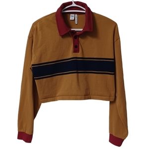 Twik Par Simons Vision Organix Cotton cropped polo sweatshirt top